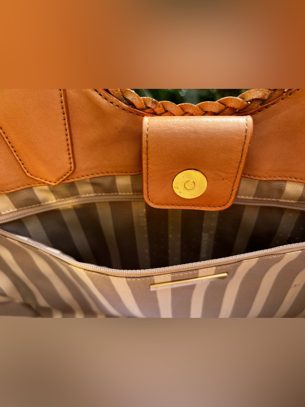 Brahmin Woven Leather Cognac. Nantucket Basket weave - Picture 10 of 13
